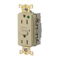 Product Image of Duplex Hospital GFCI Receptacle, NEMA 5-15R, Manual Reset, Back/Side Wiring (Ivory), GFR82I