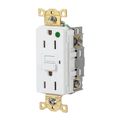 Product Image of Duplex Commercial GFCI Receptacle NEMA 5-20R, Screw Terminals, Socket End, Manual Reset (White), GFR82W