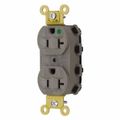 Product Image of Hospital Straight Blade Duplex Receptacle, Self-Grounding, 20A, 125v, Gray, SNAP8300GYA