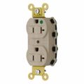 Product Image of Hospital Straight Blade Duplex Receptacle, Self-Grounding, 20A, 125v, Light Almond, SNAP8300LAA