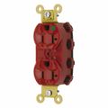 Product Image of Hospital Straight Blade Duplex Receptacle, Self-Grounding, 20A, 125v, Red, SNAP8300RA