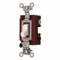 Product Image of 4 Pole, 120 to 277 VAC, 20 Amp, Industrial Grade Toggle Four Way Switch, White, 1224W