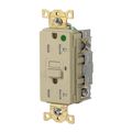 Product Image of Duplex Hospital GFCI Receptacle, Tamper Resistant NEMA 5-20R, Manual Reset, Back/Side Wiring (Ivory), GFRTW83I