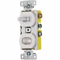 Product Image of Combination Single Pole Toggle Switch, 1 Toggle, 1 Pilot Light, 15A 120v , White, RC109W