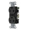 Product Image of Straight Blade Duplex Receptacle, Commercial/Industrial Grade, 2-Pole 3-Wire Grounding, 20A 125V, 5-20R (Black), BR20BLK