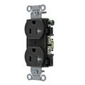 Product Image of Tamper Resistant Straight Blade Duplex Receptacle, Commercial/Industrial Grade, 2-Pole 3-Wire Grounding, 20A 125V, 5-20R (Black), BR20BLKTR