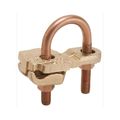 Product Image of Mechanical Grounding Connector, Conductor to Water Pipe, 4-4/0 AWG, 1/2"-1" Pipe, 3/8" Stud, 3.25" Width