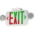 Product Image of Compass Dual-Voltage Combination LED Exit Sign and Emergency Light, 120/277V (Red Letters, White), CCR