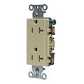 Product Image of Straight Blade Duplex Receptacle, Decorator/Commercial/Industrial Grade, 2-Pole 3-Wire Grounding, 20A 125V, 5-20R (Ivory), DR20I