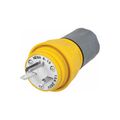 Product Image of 6-15P Industrial 250VAC Yellow Straight Blade Plug, HBL14W49
