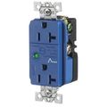 Product Image of Spikeshield Tvss Duplex Receptacle W/ Light And Alarm, 20A 125V, 5-20R (Blue)