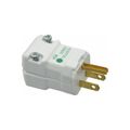 Product Image of 5-15P Hospital 125VAC White Straight Blade Plug, HBL8115V
