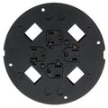 Product Image of Systemone, Sub-Plate, (4) 20A, 125V Receptacles, (4) Hubbell Keystone Openings, Black