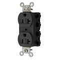 Product Image of Straight Blade Duplex Receptacle, SNAPConnect, 20A 125V, 2-Pole 3-Wire Grounding, 5-20R, Nylon (Black), SNAP5362BKA