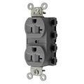 Product Image of Straight Blade Duplex Receptacle, SNAPConnect, 20A 125V, 2-Pole 3-Wire Grounding, 5-20R, Nylon (Gray), SNAP5362GYA
