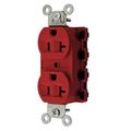 Product Image of Straight Blade Duplex Receptacle, SNAPConnect, 20A 125V, 2-Pole 3-Wire Grounding, 5-20R, Nylon (Red), SNAP5362RA