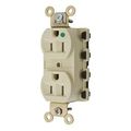 Product Image of Straight Blade Duplex Receptacle, SNAPConnect, Hospital Grade,15A 125V, 2-Pole 3-Wire Grounding, 5-15R, Nylon (Ivory), SNAP8200IA