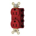 Product Image of Straight Blade Duplex Receptacle, SNAPConnect, Hospital Grade, 15A 125V, 2-Pole 3-Wire Grounding, 5-15R, Nylon (Red), SNAP8200RA