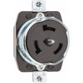 Product Image of California-Style Industrial Grade Flush Mount Locking Receptacle, 3P, 50A, Non-NEMA - Black (125/250V)