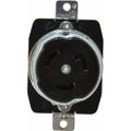 Product Image of California-Style Industrial Grade Flush Mount Locking Receptacle, 3P, 50A, Non-NEMA - Black (250V)