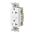Product Image of Duplex Commercial Grade GFCI Receptacle, NEMA 5-20R, Screw Terminals, Socket End, Manual Reset, White, GFR20W
