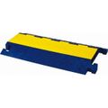 Product Image of 3 Channel, T-Shaped, Drop Over Cable Ramp, Yellow and Blue, HBLTT3B