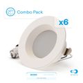 Product Image of 4" Retrofit 6000K Integrated LED Recessed Light Kit 9W 750LM Remodel, Dimmable, Wet Rated - Clear White (6 Pack)