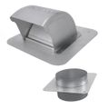 Product Image of DryerJack 477 Low-Profile Galvalume Steel Dryer Roof Vent w/ RoofNeck (Mill Finish)