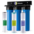 Product Image of 3-Stage Whole House Water Filter System w/ 20" GAC/KDF, Carbon Block & Anti-Scale Filters