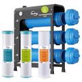 Product Image of 3 Stage Whole House Water Filter System w/ 20" Iron, Manganese & H2S Reducing Filters, Horizontal Housings
