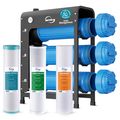 Product Image of 3 Stage Whole House Water Filter System w/ 20" Iron Manganese Reducing Filters, Horizontal Housings