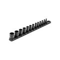 Product Image of 1/4" Drive 12-Point Impact Socket Set with Rail, 13-Piece (5/32-11/16")