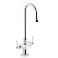Product Image of Triton Bowe Monoblock Gooseneck Bathroom Sink Faucet with Lever Handles, Aerated Flow, 1.0 GPM, K-100T70-4AKA-CP
