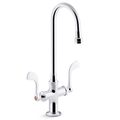Product Image of Triton Bowe Monoblock Gooseneck Bathroom Sink Faucet with Wristblade Handles, Laminar Flow, 0.5 GPM, K-100T70-5ANL-CP