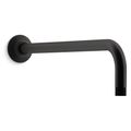 Product Image of Wall-Mount Rain Showerhead Arm and Flange (Matte Black), K-10124-BL