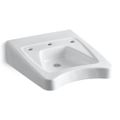 Product Image of Morningside 27" x 20" Wall-Mount/Concealed Arm Bathroom Sink for 11-1/2" Centerset Faucets (White), K-12634-0
