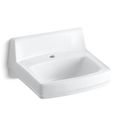 Product Image of Greenwich 20-3/4" x 18-1/4" 1-Hole Wall-Mount/Concealed Arm Bathroom Sink for Fixture-Supported Knee-Action Valve (White), K-12643-0