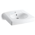 Product Image of Brenham 1-Hole Wall-Mount/Concealed Arm Bathroom Sink (White), K-1997-1-0
