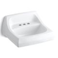 Product Image of Kingston 21-1/4" x 18-1/8" Wall-Mount/Concealed Arm Bathroom Sink for 4" Centerset Faucets (White), K-2005-0