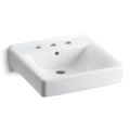 Product Image of Soho 20" x 18" Wall-Mount/Concealed Arm Bathroom Sink for 8" Widespread Faucets (White), K-2053-0