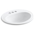 Product Image of Pennington 20-1/4" Drop-In Bathroom Sink for 4" Centerset Faucets (White), K-2196-4-0