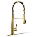 Product Image of Simplice Semi-Professional 1-Handle Pull Out Kitchen Faucet with Spray (Moderne Brass), K-22033-2MB