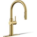 Product Image of Crue 1-Handle Pull Down Kitchen Faucet (Moderne Brass), K-22972-2MB