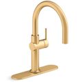 Product Image of Crue 1-Handle Swing Spout Bar Faucet (Moderne Brass), K-22975-2MB