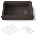 Product Image of Cairn 34" Undermount Single-bowl Farmhouse Kitchen Sink w/ Fluted Design (Matte Brown), K-25788-CM2