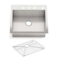 Product Image of Vault 25" 4-Hole Top/Undermount Single Bowl Kitchen Sink, K-3822-4-NA