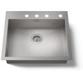 Product Image of Vault 25" 1-Hole Top/Undermount Single Bowl Kitchen Sink, K-3894-4-NA