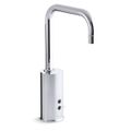 Product Image of Gooseneck Touchless Lav Faucet with Temperature Mixer, 24" Flexible Hose, Sculpted Lever Handles, & Drain, AC Powered, 0.5 GPM, K-7519-CP