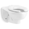 Product Image of Kingston Ultra 1.0/1.1 /1.28/1.6 gpf Top Spud Wall-Mount Flushometer Toilet w/ Lugs (White), K-84325-L-0