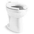 Product Image of Highcliff Ultra Floor-Mount Top Spud Antimicrobial Flushometer Bowl with Lugs (White), K-96057-SSL-0